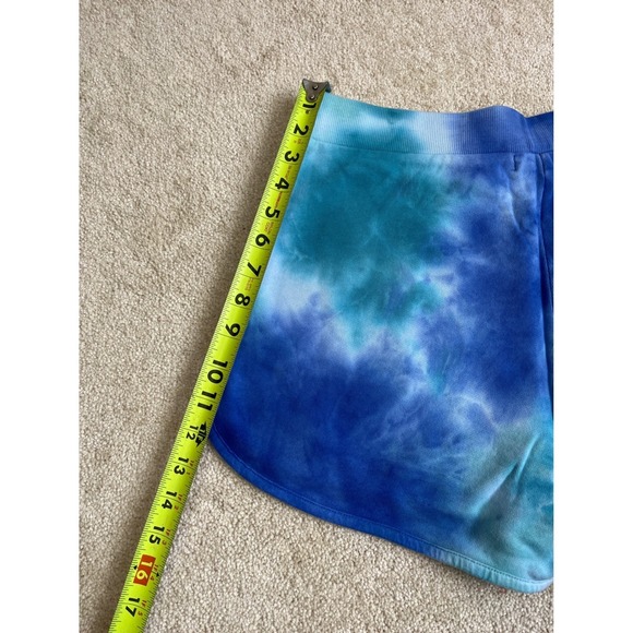 525 Women's Blue‎ Green Tie Dye Cotton Sweat Shorts Size M - Picture 6 of 7